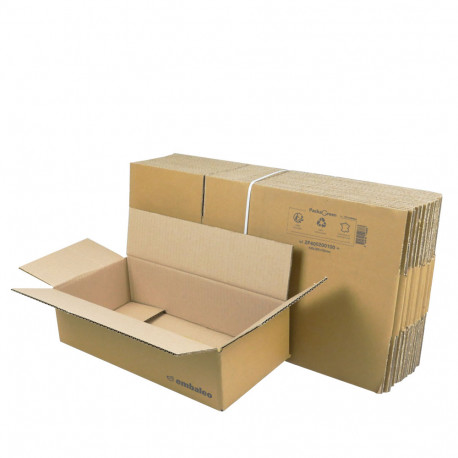 Caja de cartón larga FEFCO 0201 1000 X 100 X 100 mm de canal simple